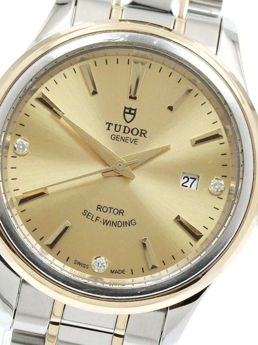 TUDOR style 12103 Date 3P diamond gold Dial Automatic Ladies Watch